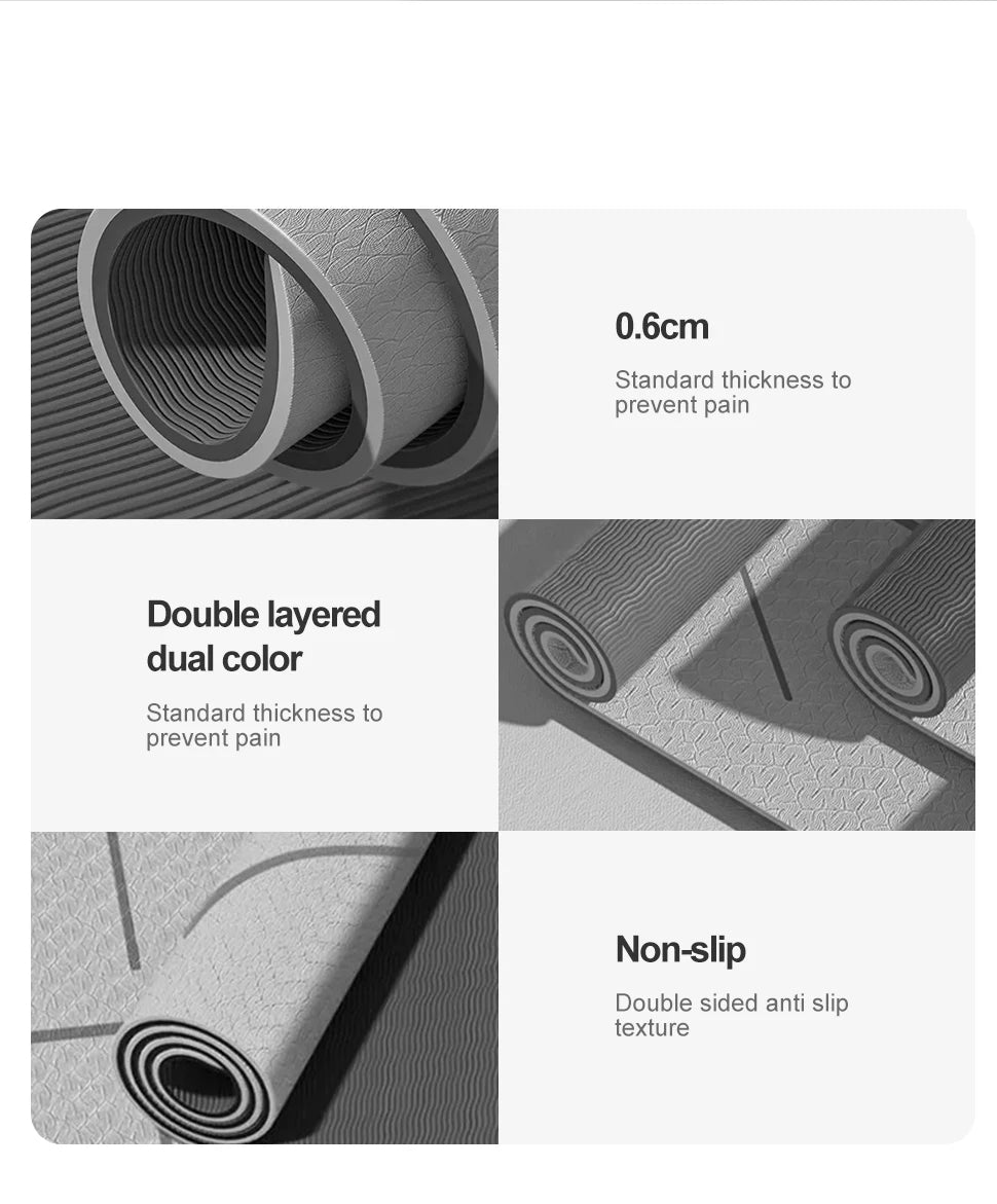 Non-Slip TPE Yoga Mat (190CM) - Only Vibes