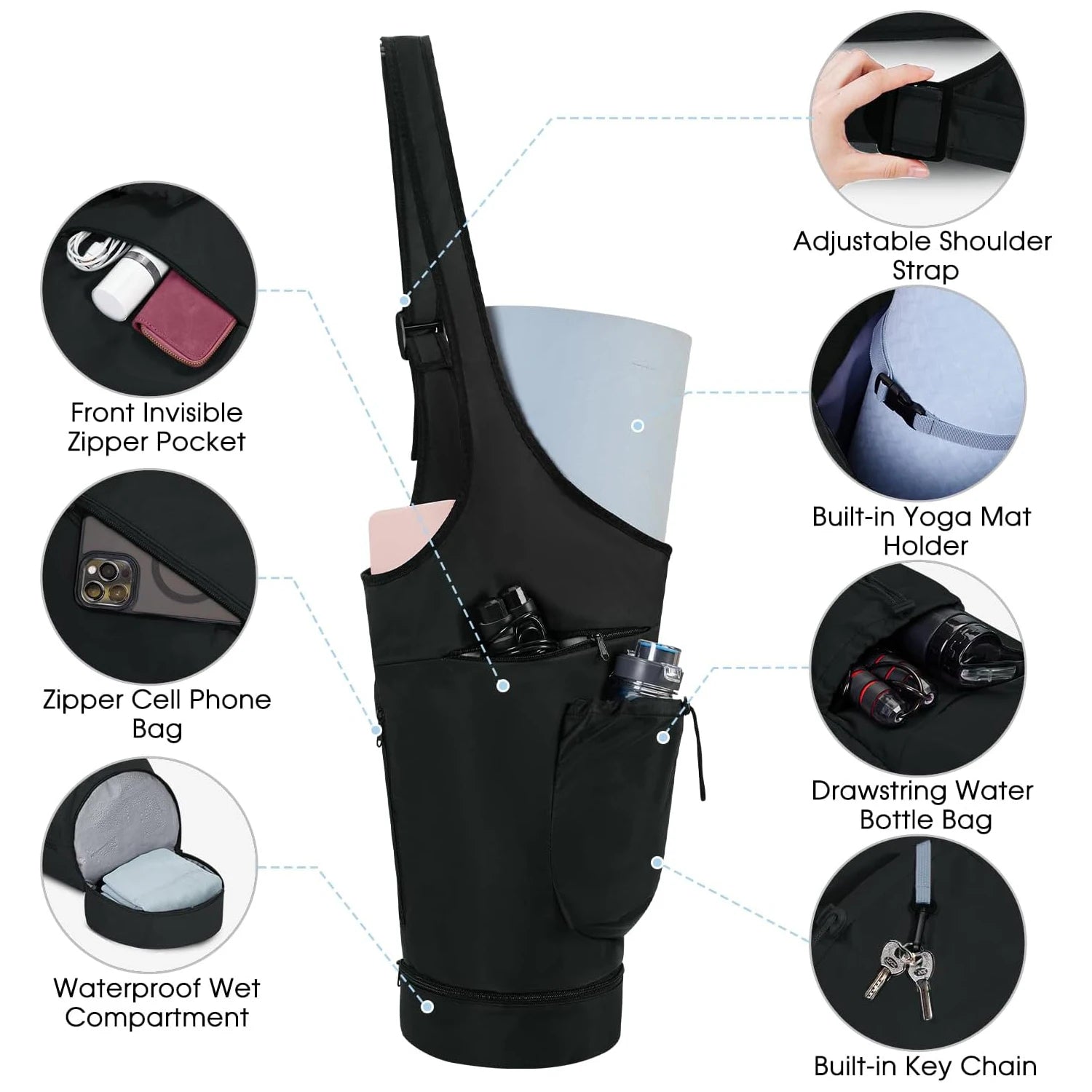 Waterproof Yoga Mat Tote - Only Vibes