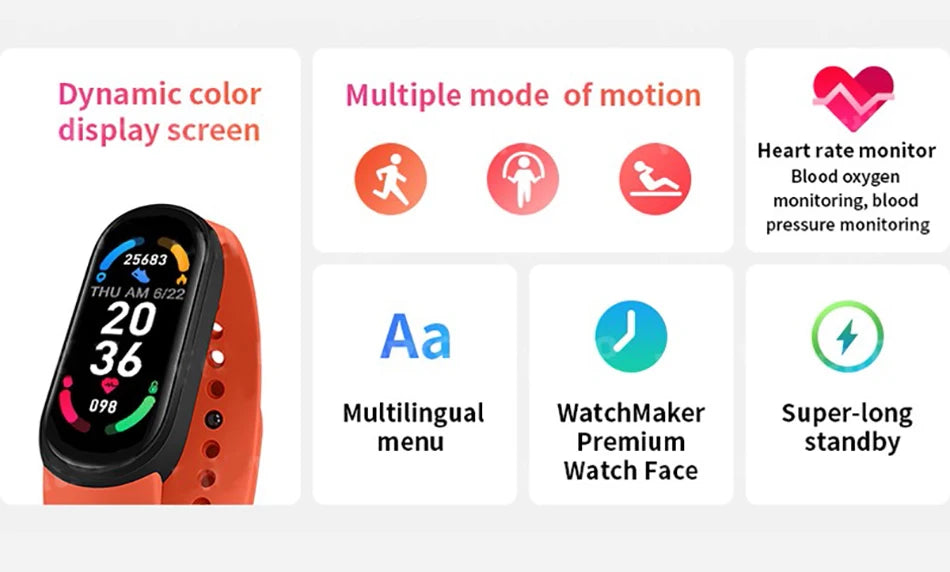 M6 Fitness Smartwatch - Only Vibes