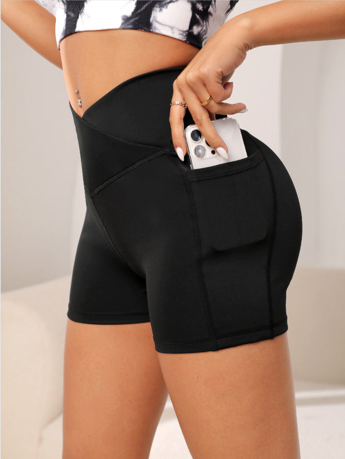 High-Waist Yoga Biker Shorts - Only Vibes