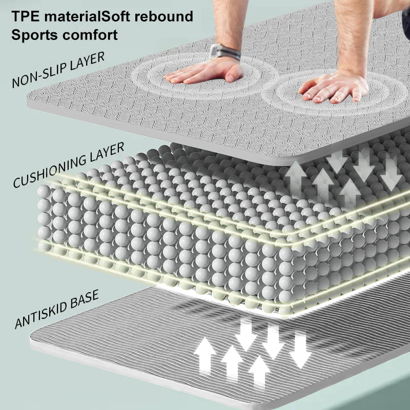 Non-Slip TPE Yoga Mat (190CM) - Only Vibes