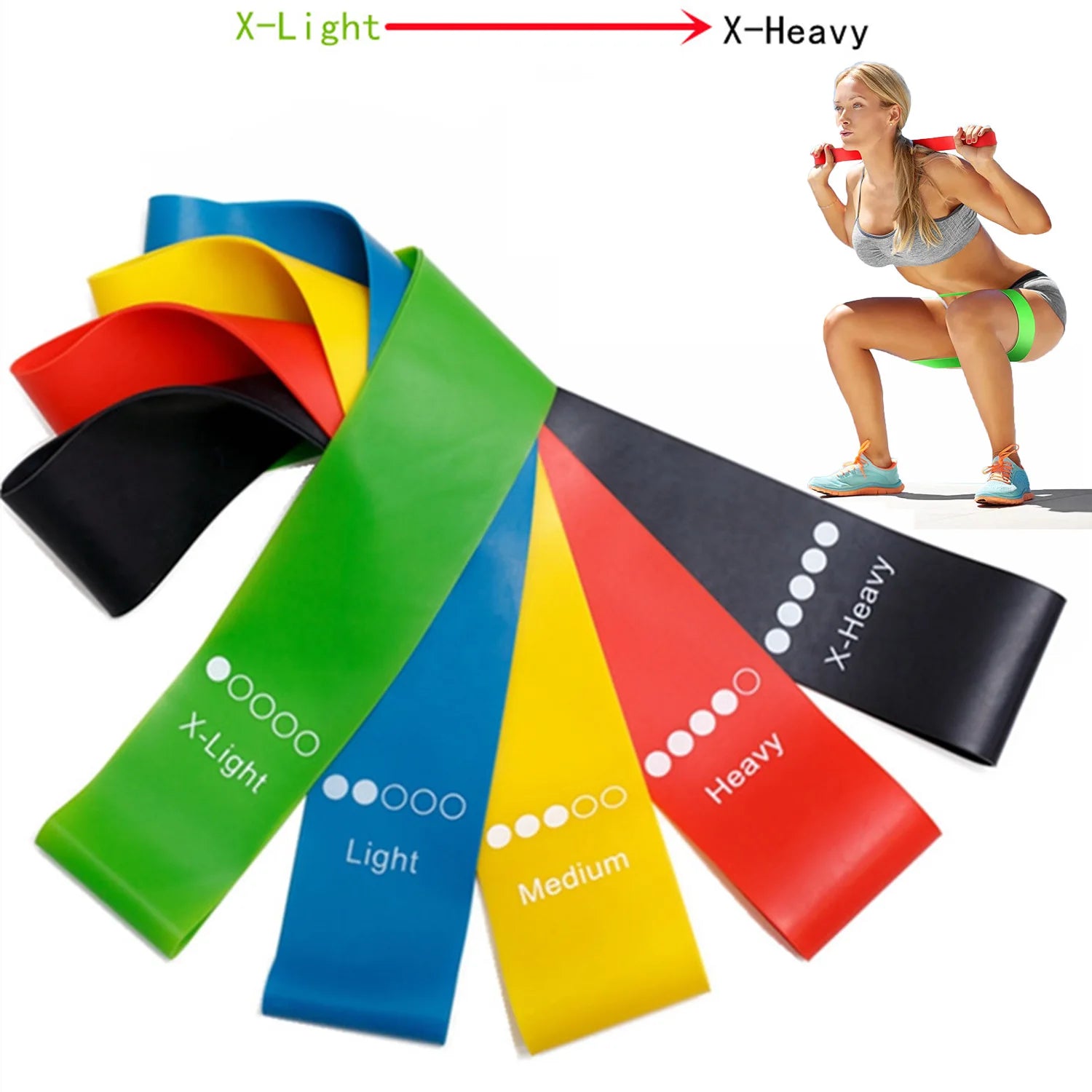 5-Piece Yoga Resistance Band Set - Only Vibes