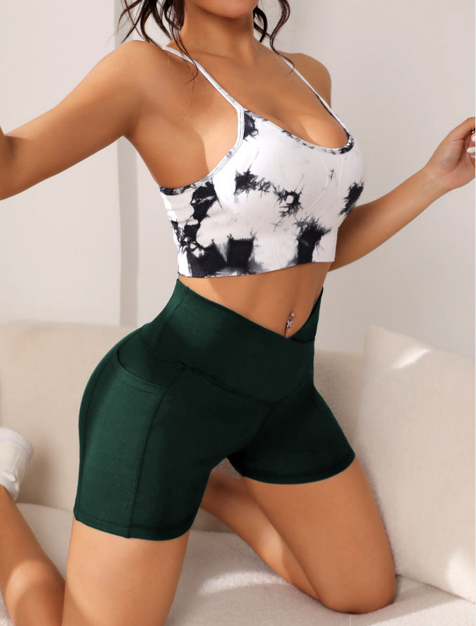 High-Waist Yoga Biker Shorts - Only Vibes
