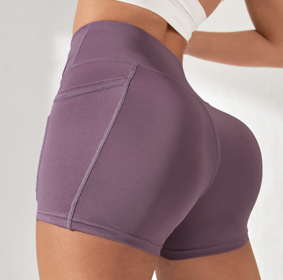 High-Waist Yoga Biker Shorts - Only Vibes