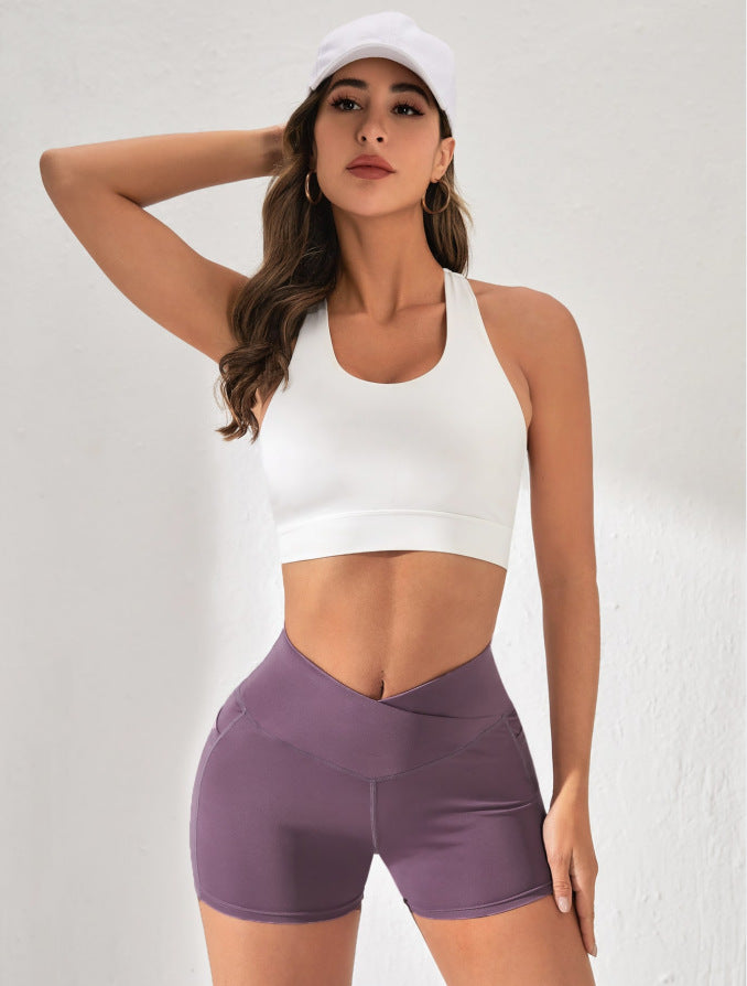 High-Waist Yoga Biker Shorts - Only Vibes