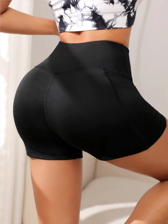 High-Waist Yoga Biker Shorts - Only Vibes