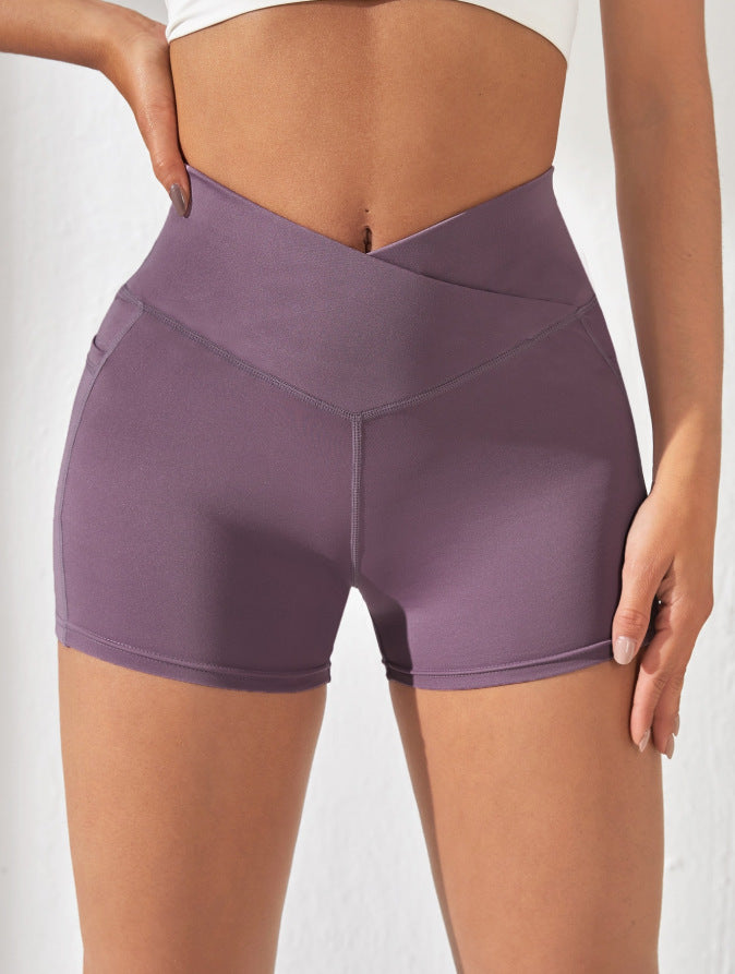 High-Waist Yoga Biker Shorts - Only Vibes