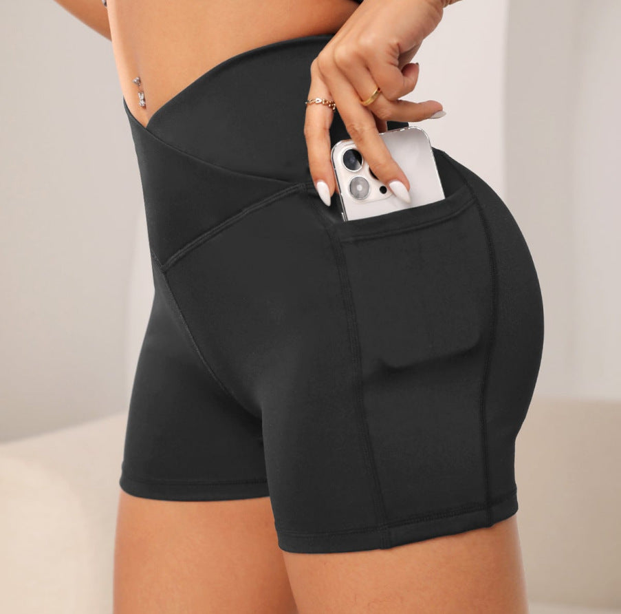 High-Waist Yoga Biker Shorts - Only Vibes