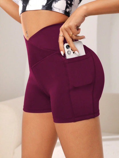 High-Waist Yoga Biker Shorts - Only Vibes