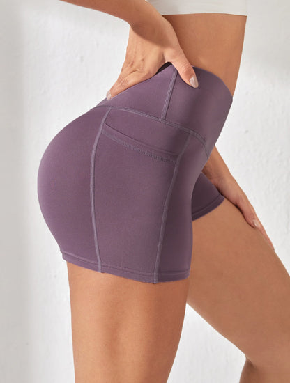 High-Waist Yoga Biker Shorts - Only Vibes