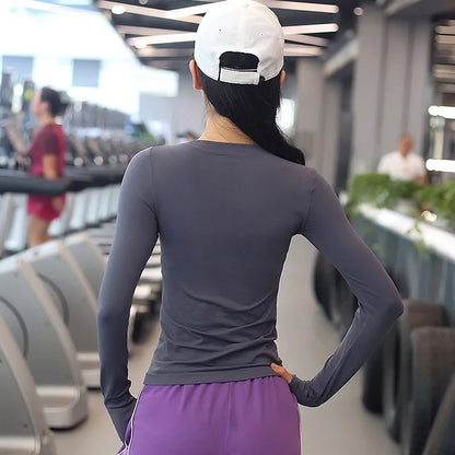 Long Sleeve Yoga Crop Top - Only Vibes