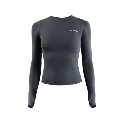Long Sleeve Yoga Crop Top - Only Vibes