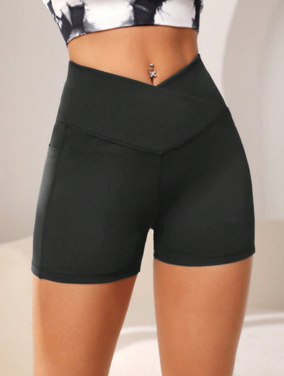 High-Waist Yoga Biker Shorts - Only Vibes