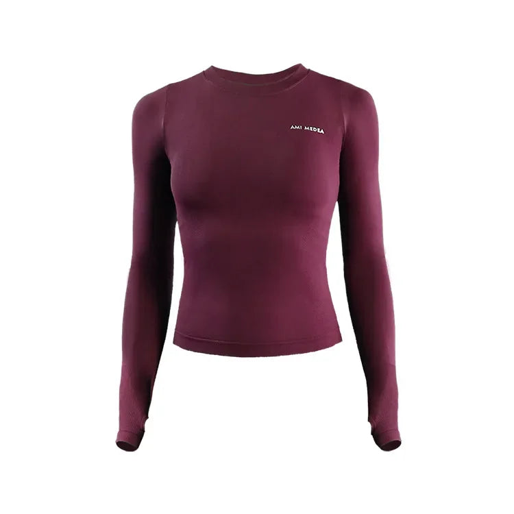 Long Sleeve Yoga Crop Top - Only Vibes