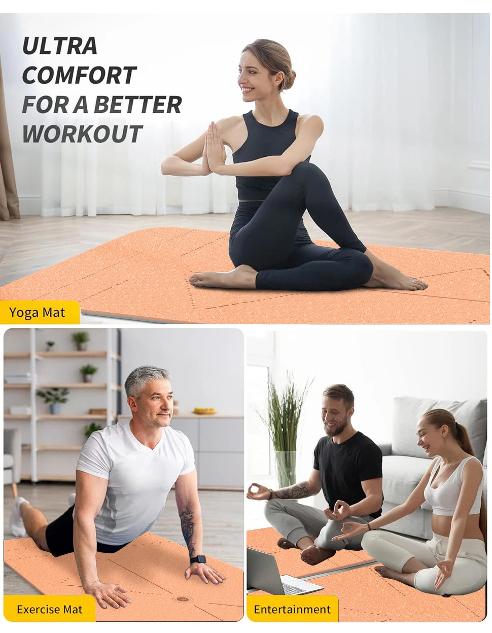 Eco Non-Slip Yoga Mat with Bag - Only Vibes